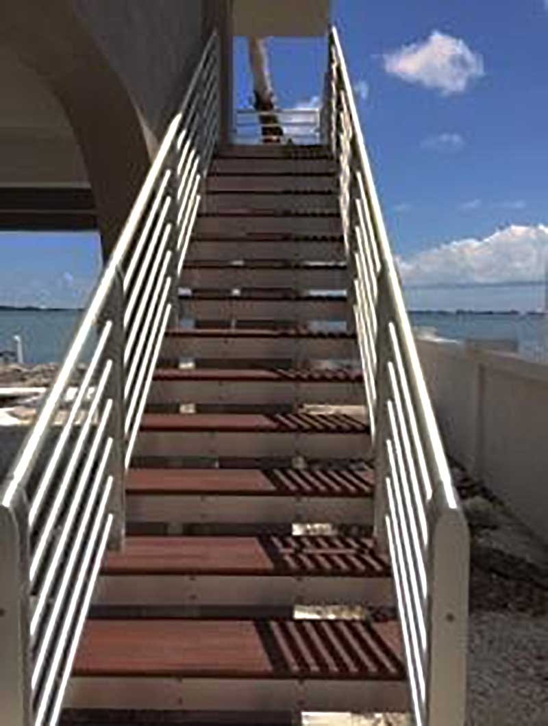 hurricane aluminum stair railing